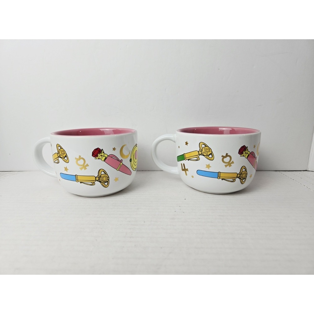 Sailor Moon ceramic soup‎ bowl mug pair 12 oz